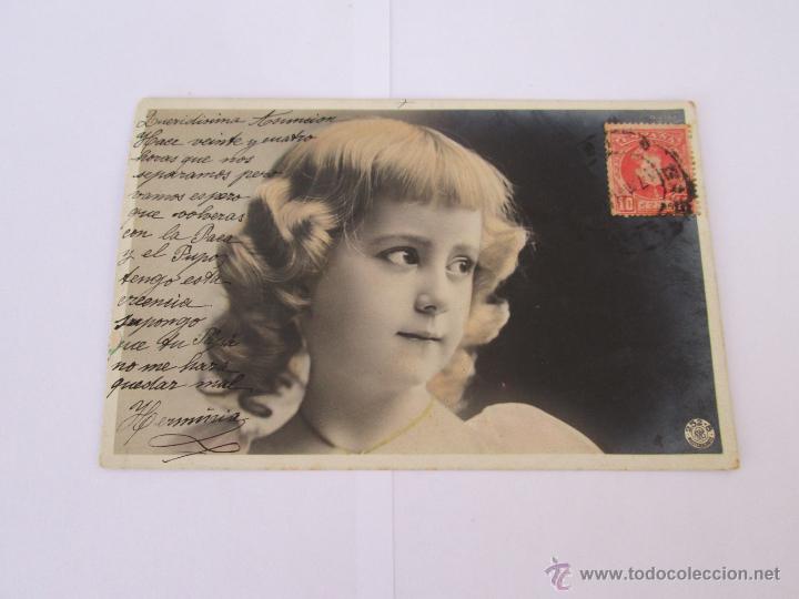 Postales: ROSTRO DE NI&Ntilde;A - ESCRITA 19?? - CON SELLO - CIRCULADA - Foto 1