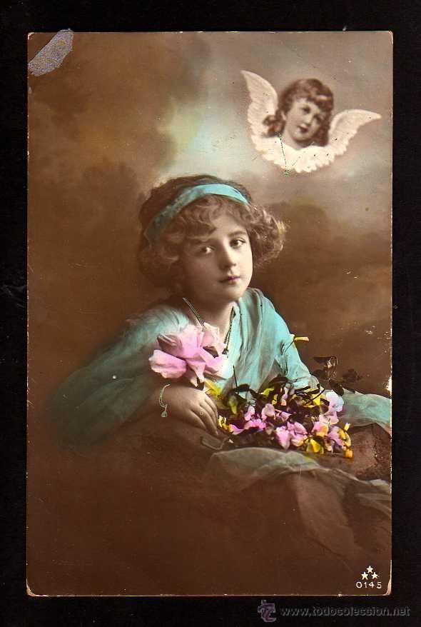Postales: Antigua postal. Ni&ntilde;a. Circulada - Foto 1