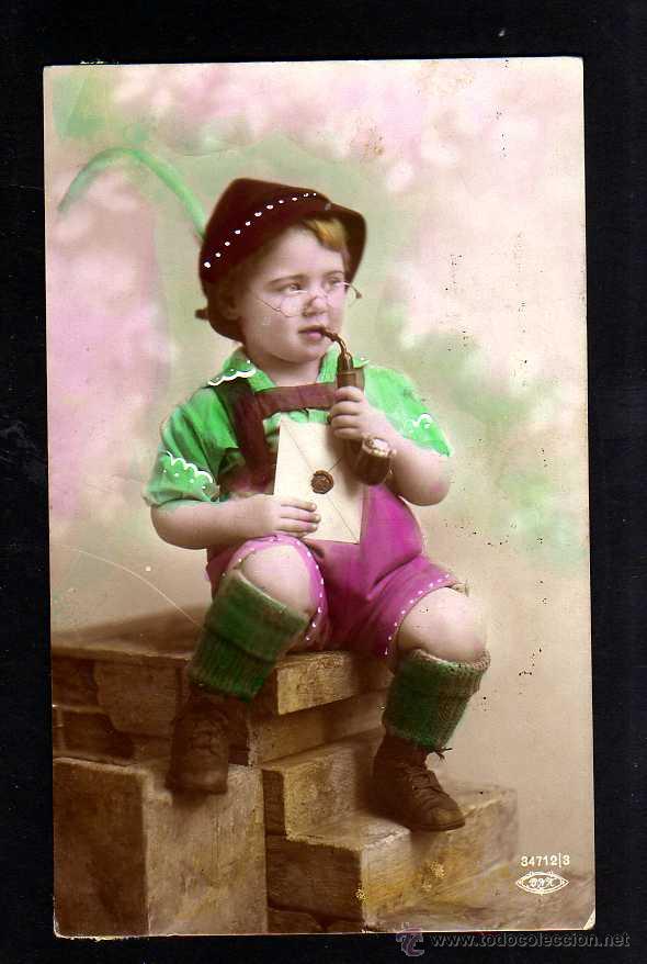Postales: Antigua postal. Ni&ntilde;o. Circulada - Foto 1