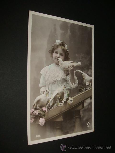 Postales: POSTAL NI&Ntilde;A CON PALOMAS - Foto 1