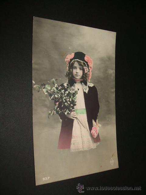 Postales: POSTAL NI&Ntilde;A CON FLORES - Foto 1