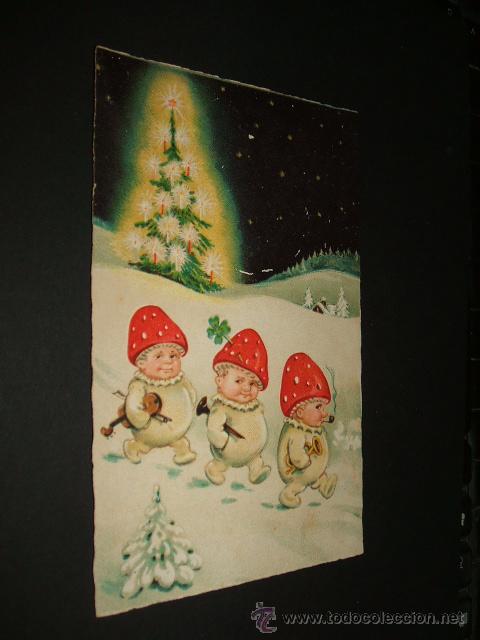 Postales: POSTAL DUENDES EN LA NIEVE - Foto 1