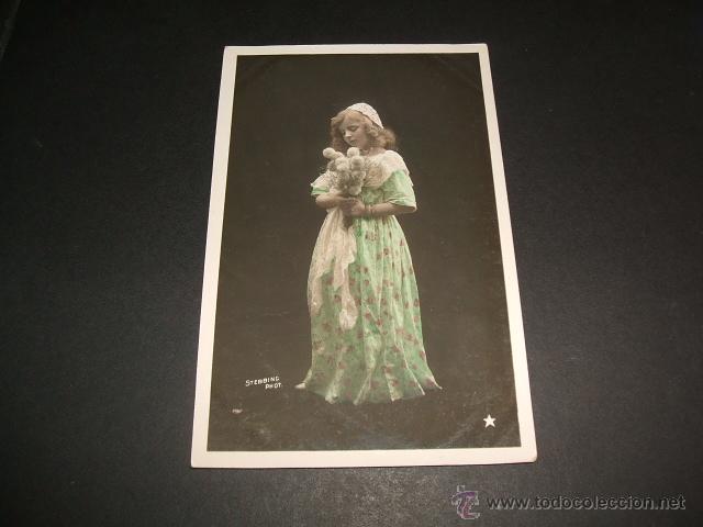 Postales: POSTAL NI&Ntilde;A CON FLORES 1907 - Foto 1