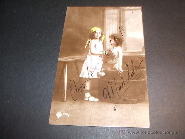 Postales: POSTAL NI&Ntilde;OS BA&Ntilde;ANDOSE 1908 - Foto 1