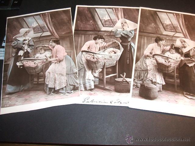 Postales: POSTALES NI&Ntilde;O CON MADRE Y MONJA 3 - Foto 1