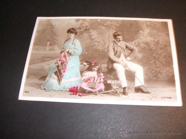 Postales: POSTAL PADRES CON NI&Ntilde;A 1908 - Foto 1