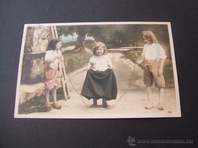 Postales: NI&Ntilde;OS SALTANDO A LA COMBA POSTAL 1907 - Foto 1
