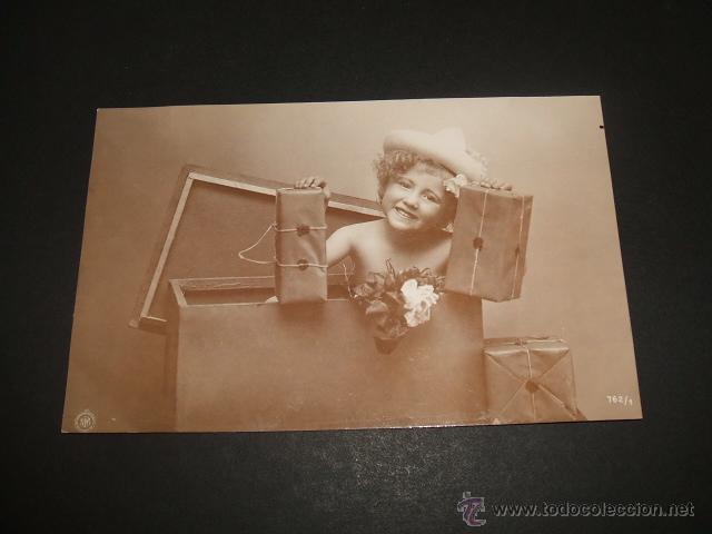 Postales: NI&Ntilde;O CON CAJAS POSTAL 1908 - Foto 1