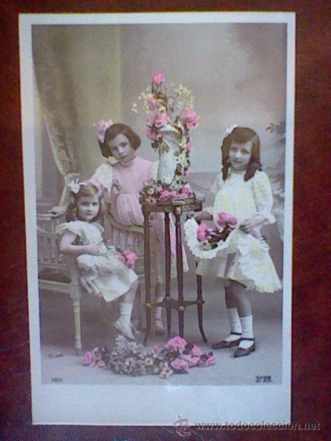 Postales: postal ni&ntilde;as escrita 1911 - Foto 1