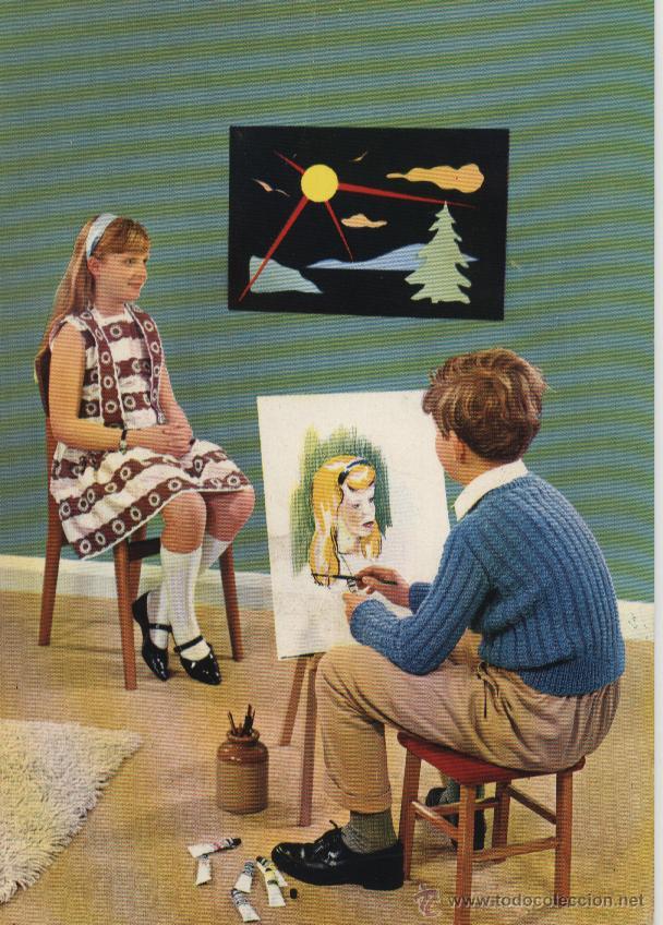 Postales: Postal ni&ntilde;os, pintor - Foto 1