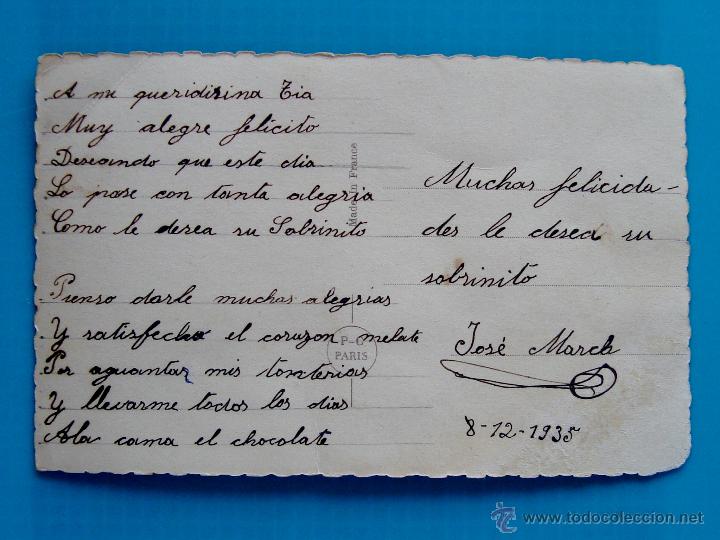 Postales: FOTO POSTAL DEDICADA A&Ntilde;O 1935 - Foto 2
