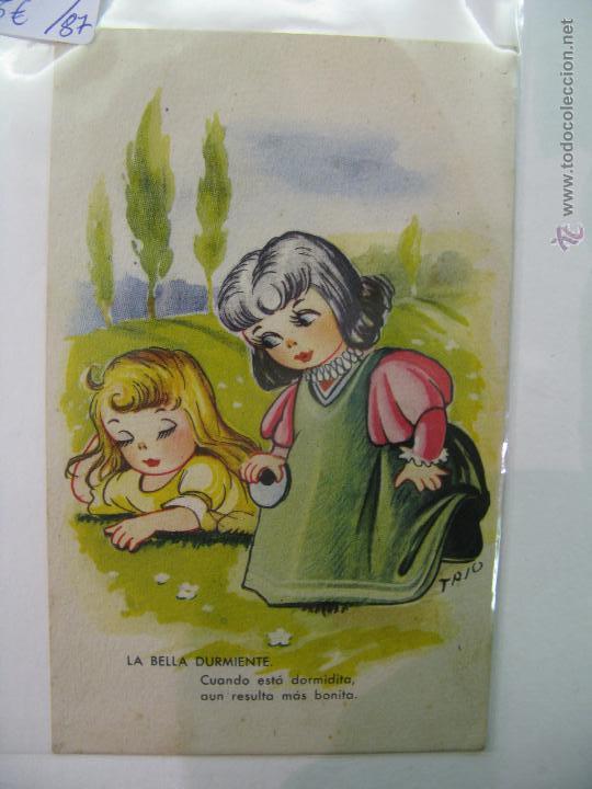 Postales: postal de la bella durmiente, a&ntilde;os 40 - Foto 1
