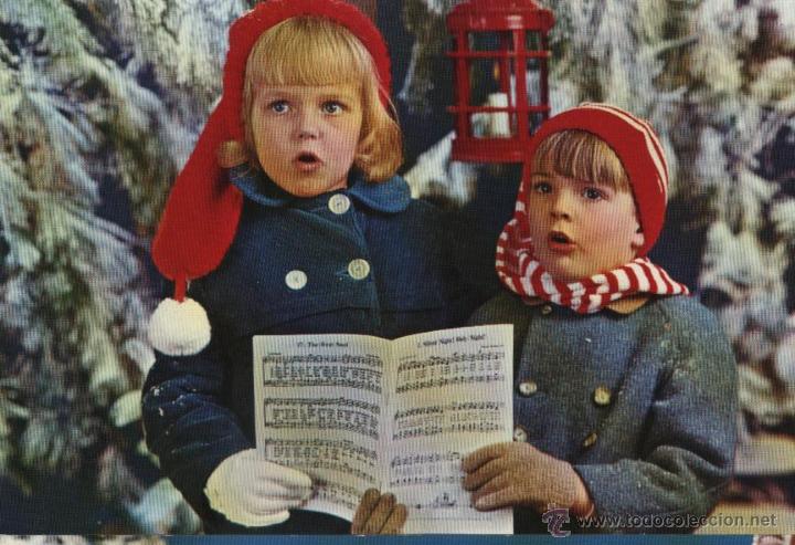 Postales: Postal ni&ntilde;os cantando en Navidad - Foto 1
