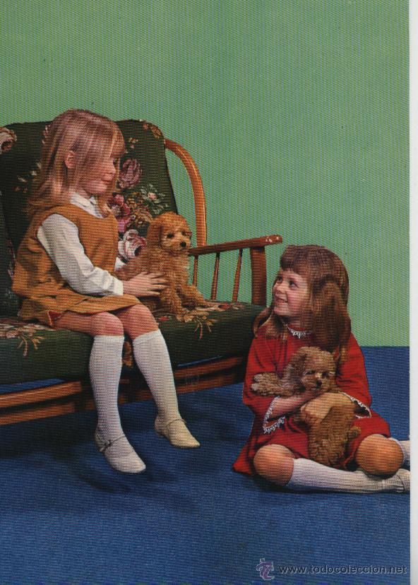 Postales: Postal ni&ntilde;as con perritos - Foto 1