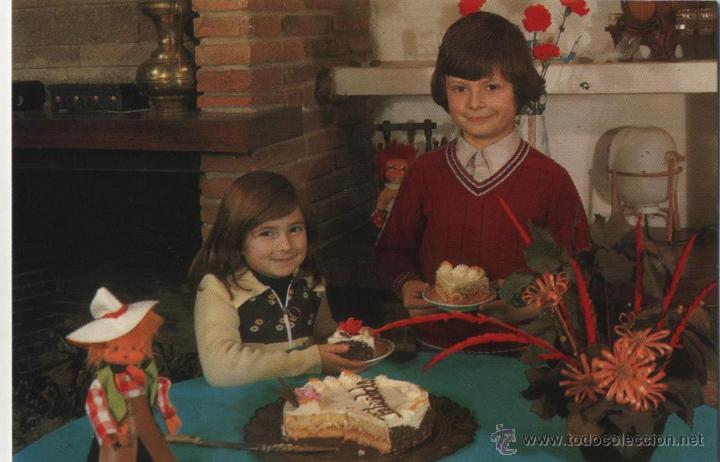 Postales: Postal ni&ntilde;os con tarta de cumplea&ntilde;os - Foto 1