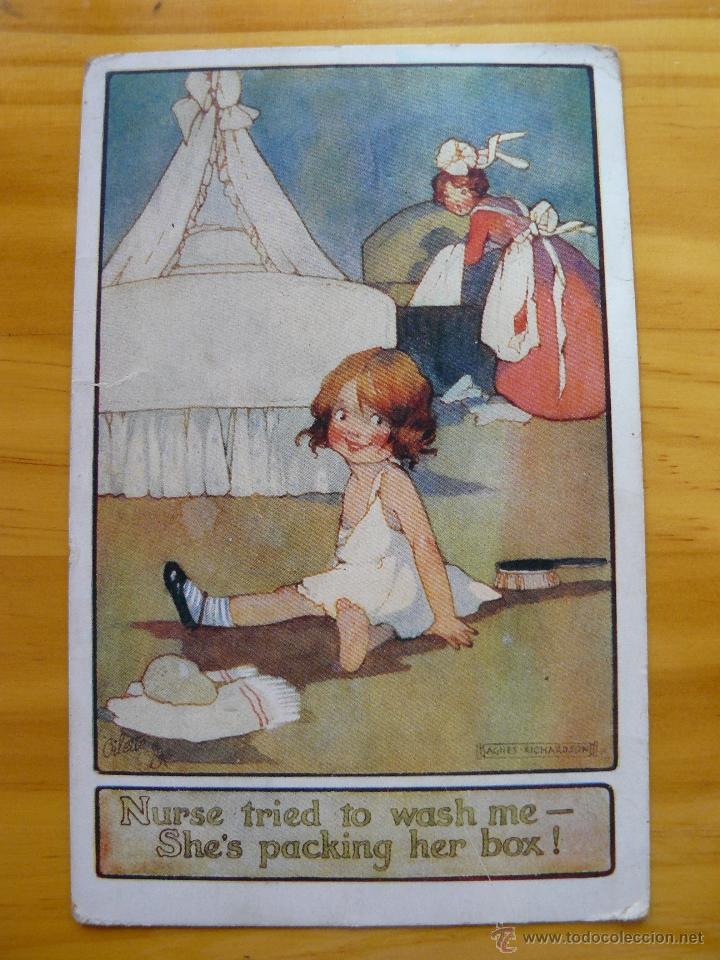 Postales: ANTIGUA POSTAL AGNES RICHARDSON. CIRCULADA 1915 - Foto 1