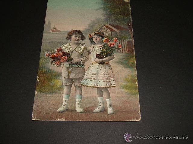 Postales: POSTAL NI&Ntilde;OS CON FLORES - Foto 1