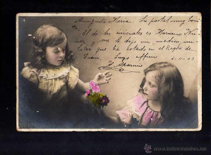 Postales: Antigua postal ni&ntilde;as. - Foto 1