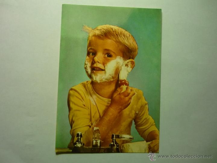 Postales: POSTAL NI&Ntilde;O AFEITANDOSE --ESCRITA--BB - Foto 1