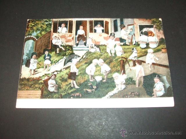 Postales: NI&Ntilde;OS COMICA POSTAL ANTERIOR A 1905 - Foto 1