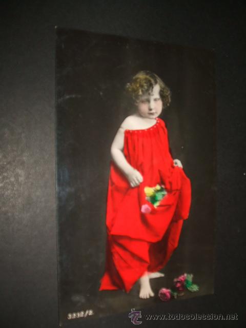 Postales: NI&Ntilde;A CON FLORES POSTAL - Foto 1