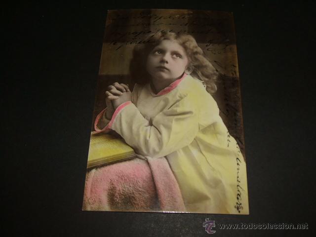 Postales: NI&Ntilde;A REZANDO POSTAL 1906 - Foto 1