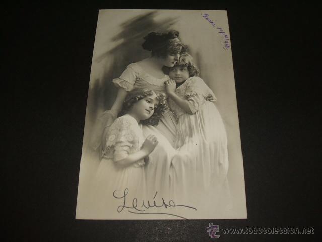 Postales: MADRE CON HIJAS POSTAL ANTIGUA - Foto 1