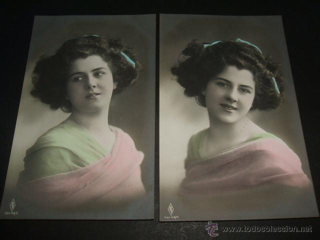 Postales: MUJER ELEGANTE 6 POSTALES ANTIGUAS - Foto 1
