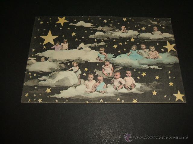 Postales: BEBES ENTRE ESTRELLAS POSTAL ANTIGUA - Foto 1