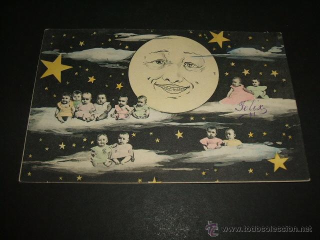Postales: BEBES CON LA LUNA POSTAL ANTIGUA - Foto 1
