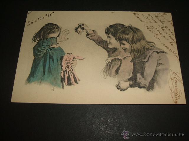 Postales: NI&Ntilde;OS JUGANDO POSTAL ANTIGUA - Foto 1