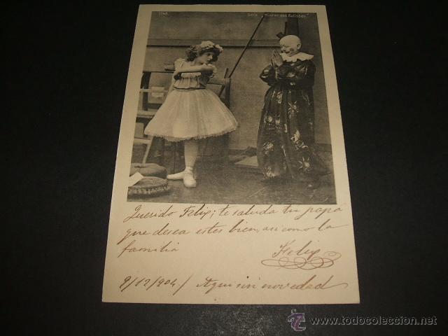 Postales: NI&Ntilde;A CON PAYASO POSTAL ANTIGUA - Foto 1
