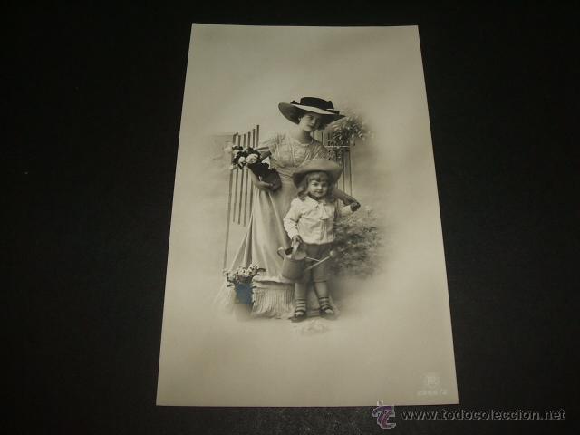 Postales: NI&Ntilde;AS EN EL JARDIN POSTAL ANTIGUA - Foto 1