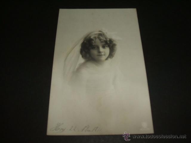 Postales: NI&Ntilde;A CON VELO POSTAL ANTIGUA - Foto 1