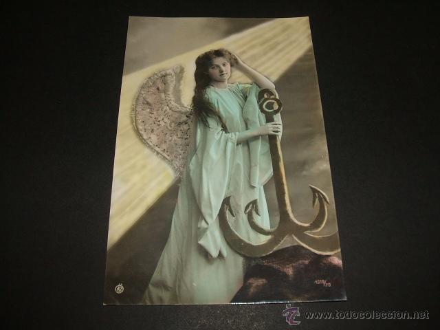 Postales: ANGEL CON ANCLA POSTAL ANTIGUA - Foto 1
