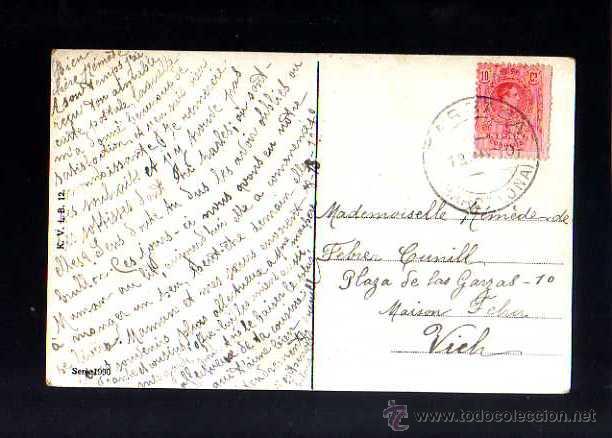 Postales: Postal Ni&ntilde;a. Enviada a Vich. 1910 - Foto 2