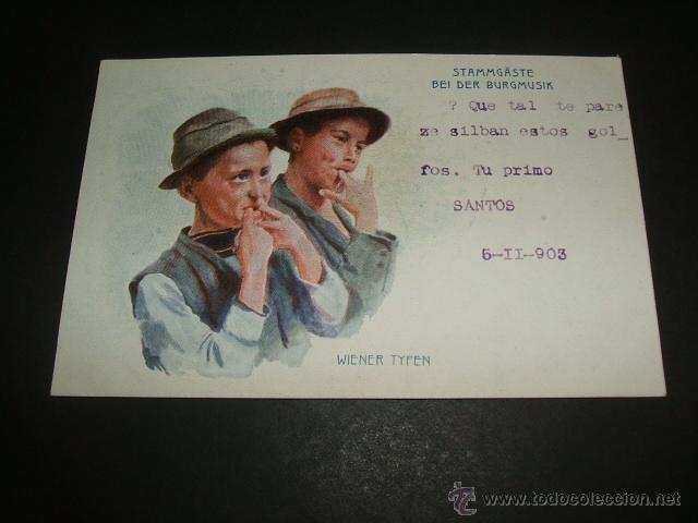 Postales: NI&Ntilde;OS SILBANDO POSTAL 1903 - Foto 1
