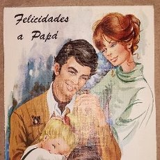 Postales: POSTAL TROQUELADA MRG. FELICIDADES PAPÁ AÑOS 70