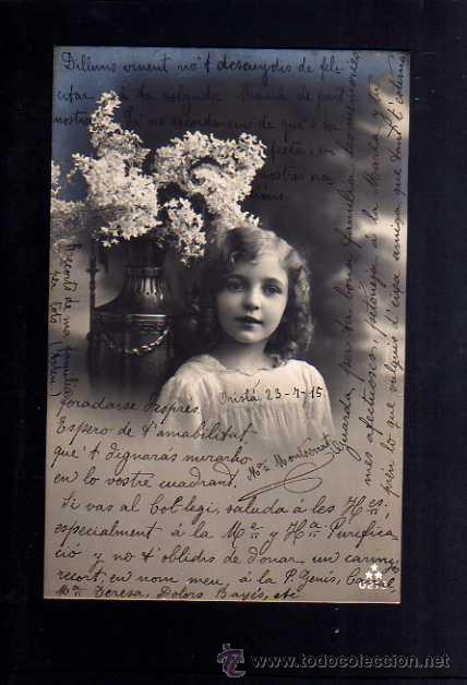 Postales: Antigua postal ni&ntilde;a. Circulada 1915. - Foto 1