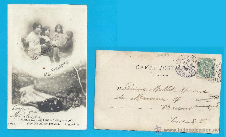 Postales: REPUBLICA FRANCESA 5 c POSTES A&Ntilde;O 1912 - Old postcard - Foto 1