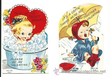 Postales: 2 POSTALES SAN VALENTIN A&Ntilde;OS 40/50 - Foto 1