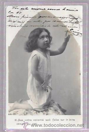 Postales: TARJETA POSTAL DE NI&Ntilde;A REZANDO. - Foto 1