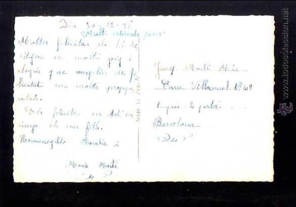 Postales: Antigua postal Bebe. Circulada 1938 - Foto 2
