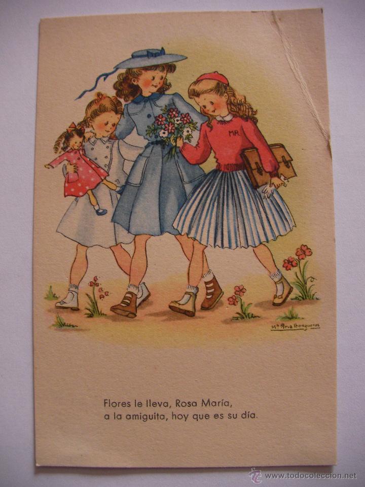 Postales: ANTIGUA POSTAL DIBUJADA Y COLOREADA ORIGINAL - ENVIO GRATIS A ESPA&Ntilde;A - Foto 1