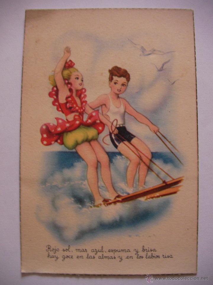 Postkarten: ANTIGUA POSTAL DIBUJADA Y COLOREADA ORIGINAL - ENVIO GRATIS A ESPA&Ntilde;A