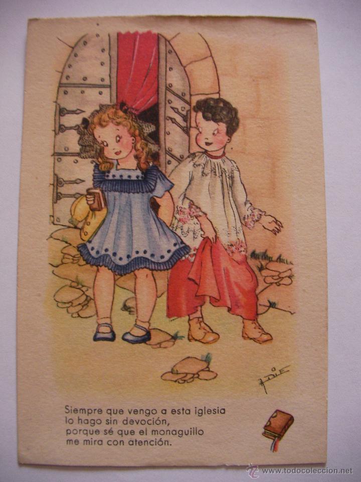 Postkarten: ANTIGUA POSTAL DIBUJADA Y COLOREADA ORIGINAL - ENVIO GRATIS A ESPA&Ntilde;A