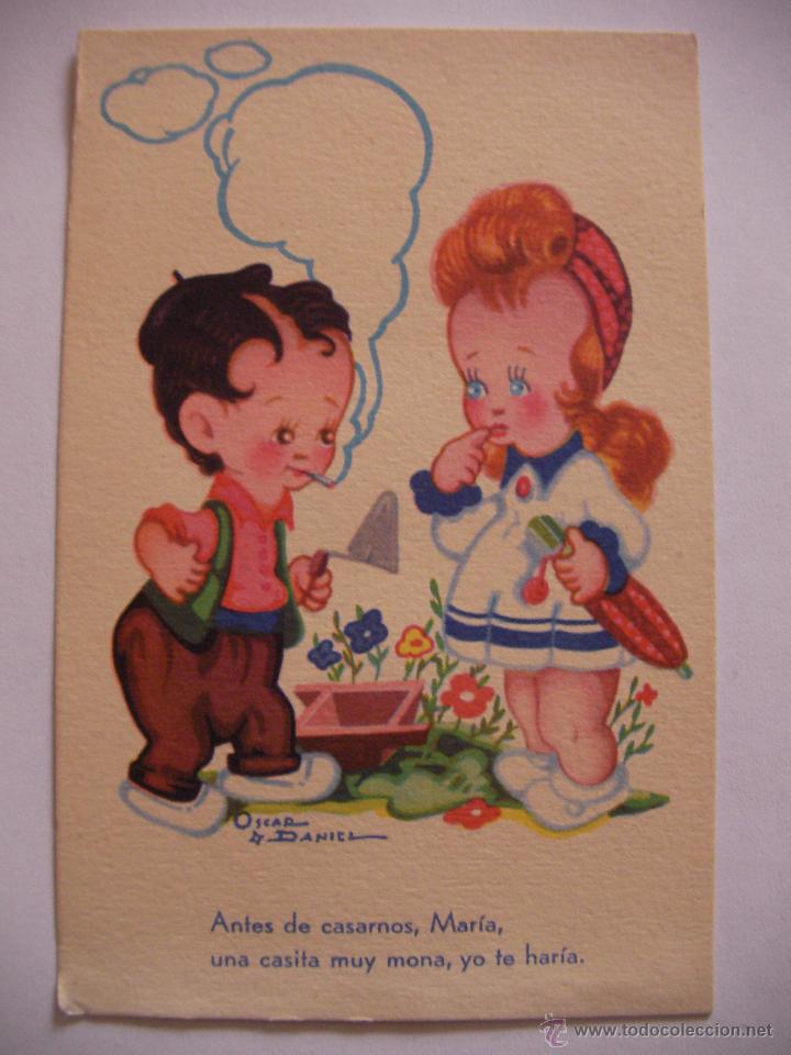 Postkarten: ANTIGUA POSTAL DIBUJADA Y COLOREADA ORIGINAL - ENVIO GRATIS A ESPA&Ntilde;A