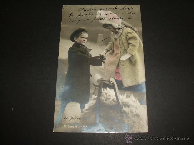 Postales: NI&Ntilde;A EN TRINEO POSTAL 1904 - Foto 1