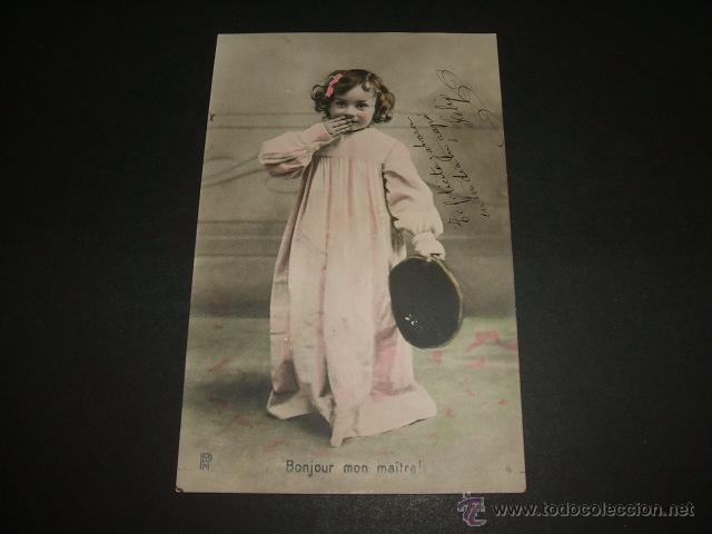 Postales: NI&Ntilde;A EN CAMISON POSTAL - Foto 1
