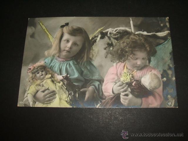 Postales: NI&Ntilde;AS CON MU&Ntilde;ECAS POSTAL ANTIGUA - Foto 1